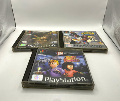 PS1 3 Spiele Bundle PAL: Crash Bandicoot 3 Warped Platinum, Hugo 2 + Handbuch