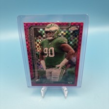 2025 Jordan Davis Topps Chrome Hot Pink X-Fractor #249 Philadelphia Eagles
