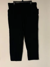 COUNTERPARTS WOMEN'S BLACK TEXTURED-LOOK PULL-ON PANTS NWT SIZE 16