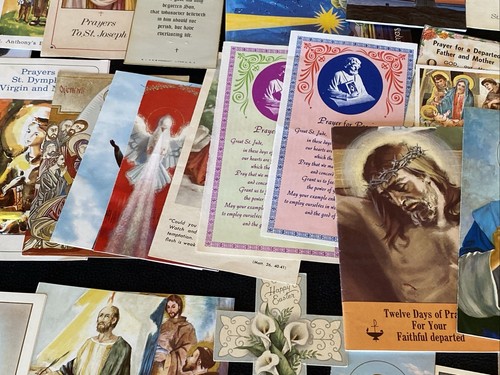 VTG LOT Holy Prayer Mass Card Jesus Mary Saints Child Infant Of Prague Catholic - Picture 22 of 24