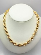 9ct Yellow Solid Gold Heavy Diamond Cut Rope Chain– 7.7mm – 24" CHEAPEST ON EBAY