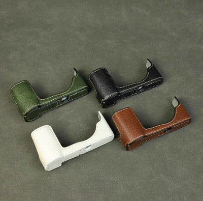 Handmade Leather Camera Half Case Bag Protect Cover Fit For Olympus E-P7