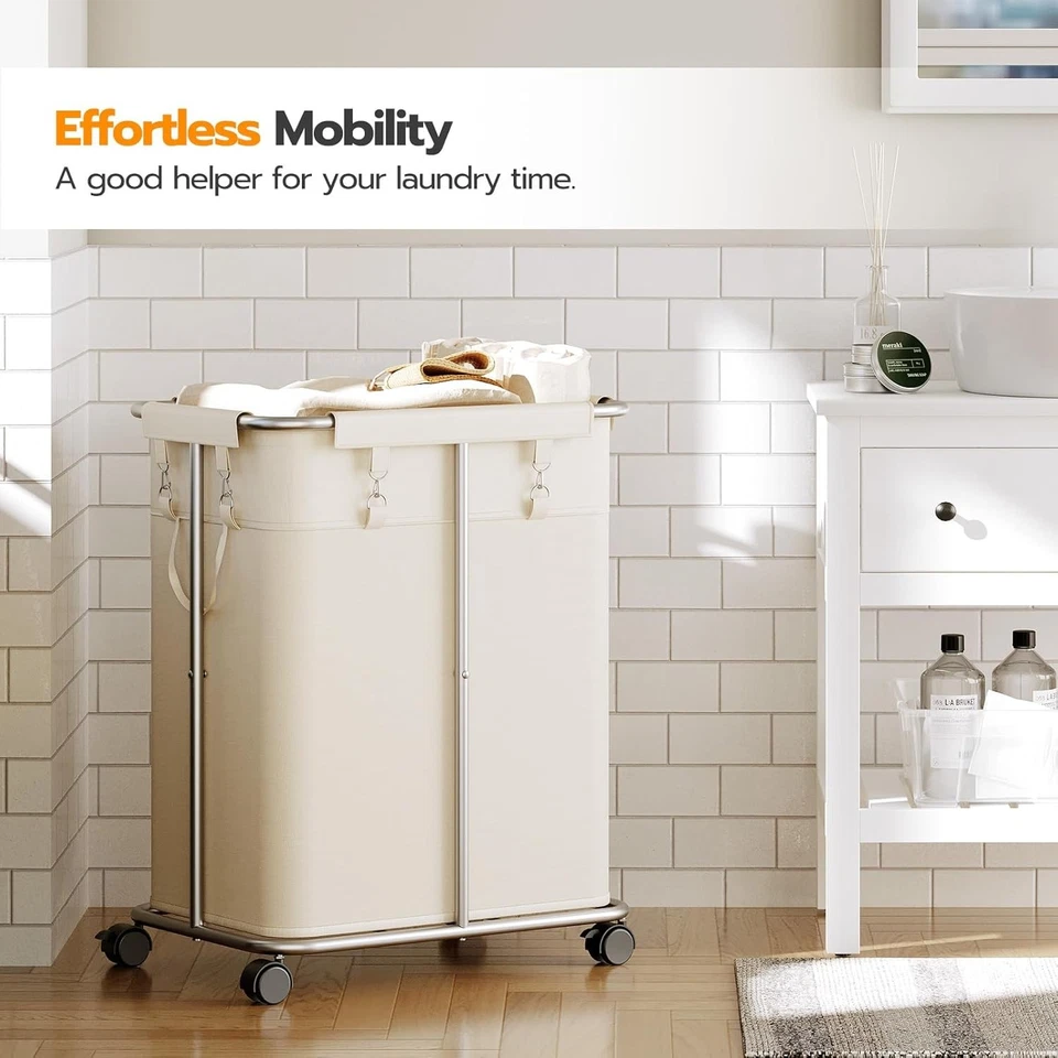 HOOBRO Laundry Basket w/Wheels 45 Gallons Rolling Laundry Hamper Laundry Sorter - Image 3 of 4