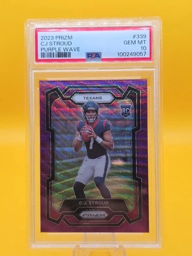 2023 Prizm CJ Stroud Purple Wave /99 #339 PSA 10