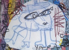  Original Ooak Aceo ATC Art Abstract  expressionism Outsider Collage Painting 