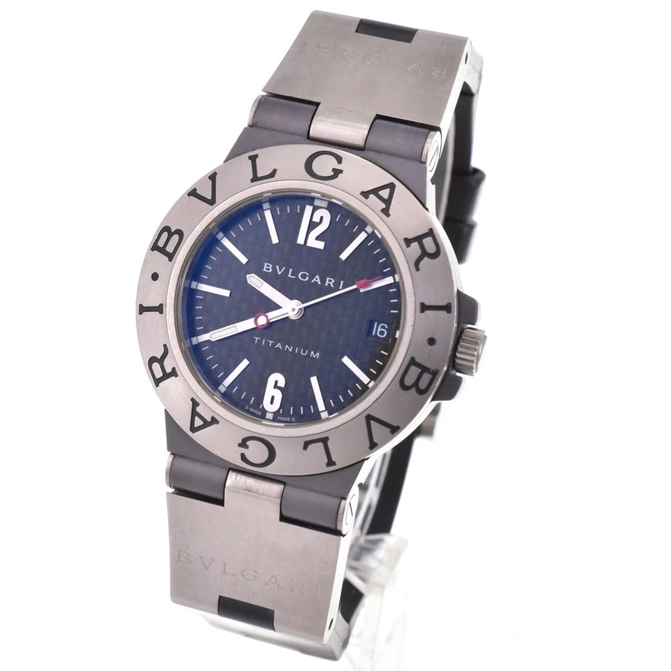 with paper BVLGARI Diagono TI38TA Date Titanium/Rubber Automatic Men's O#143468 - Image 2 of 4
