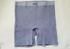 SKIMS Stretch Cotton Womens Rib Boxers Panties, Blue, Size S