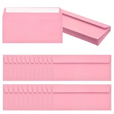 24 Pack Pink #10 Business Envelopes, Letter Size Envelopes