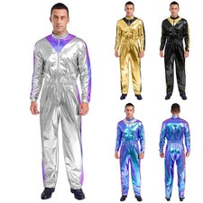 Men Jumpsuit Cosplay Bodysuit Halloween Unitards Costume Adult Elastic Waist