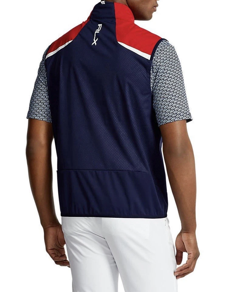 Nuevo con etiquetas Chaleco Ralph Lauren RLX Embalable Repelente al Agua Azul Marino Francés/Rojo Talla M Para hombres’s Foto 2 de 4