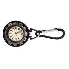 Alloy Backpack Clip-on Hook Carabiner Open Face Quartz Pocket Watch For Hiking