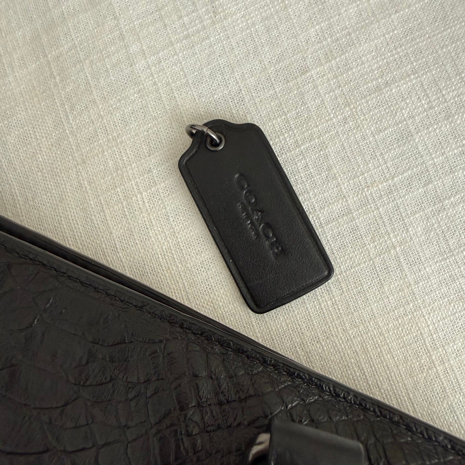 Coach Swagger Python Embossed Leather Suede Satch… - image 9