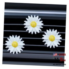 3PCS Daisy Flower Car Dashboard Air Vent Trim Clip, Cute Daisy Air White