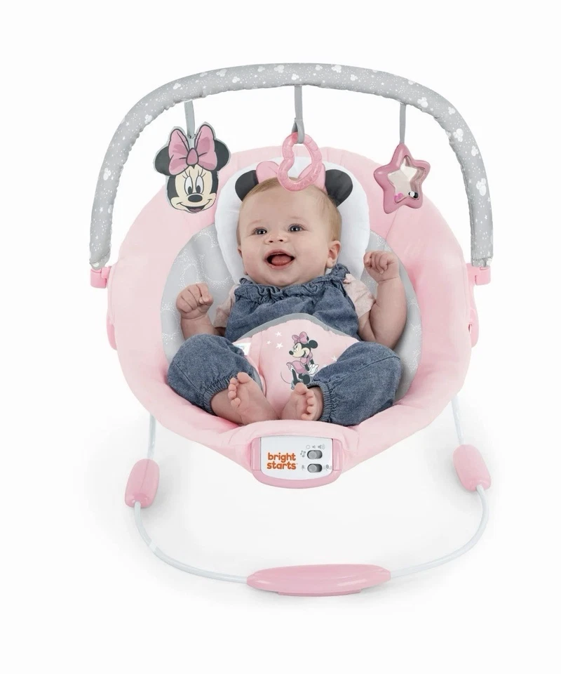Bright Starts Disney Bebé Minnie Mouse Cielos Rosados Rosa Bebé Gorila Asiento Infantil Foto 2 de 4