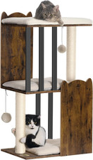 35.4In 3-Tier Modern Cat Tree Tower Condo, Cat Scratch Posts for Indoor Cats, Bi