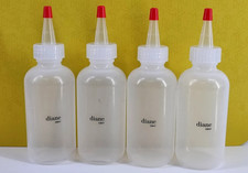 4 PACK Salon Hair Dye Color Applicator Tip Cap Bottle Soft Squeeze 4oz