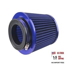 Car Clamp-On Air Intake Filter - 3" 3.5" 4" High-Flow - Round Tapered Blue