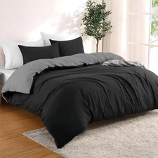 Copripiumino Matrimoniale 240X220 Cm Con 2 Federe 65X65 Cm - Nero/Grigio Scuro S