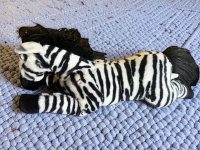 Vintage Fiesta Realistic Lying Zebra Stuffed Animal Plush Toy 26'' 5122 Rare Find