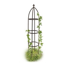 Relaxdays Metal Obelisk, 190 cm, Trellis for Climbing Plants, Support for Flower
