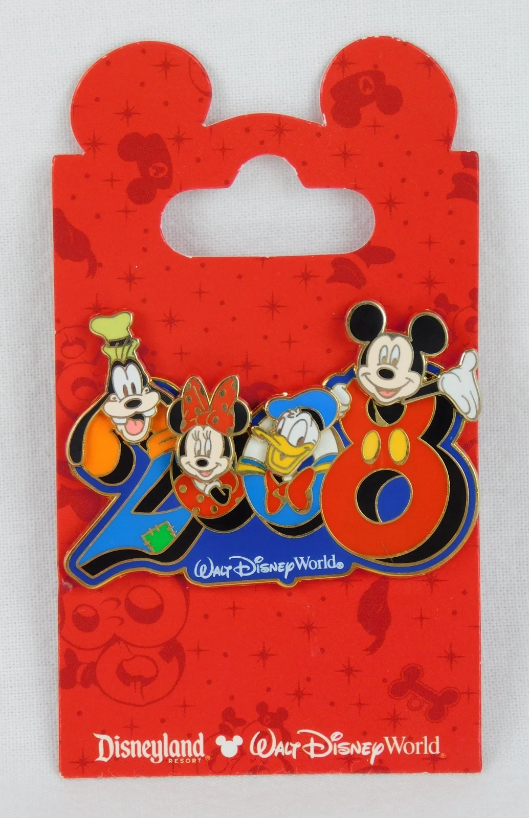 Disney ~ 2008 CHARACTER HEADS PIN ~ Mickey Mouse Minnie Donald Goofy NOC
