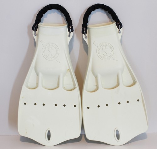 Scubapro Jet Fin Open Heel Bungee Spring Straps Scuba Dive Fins White Medium