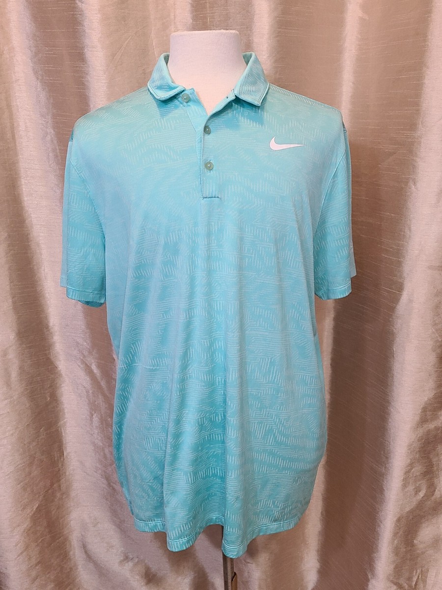 light blue nike golf polo