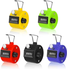 5 Pcs Clicker Counter,Hand Tally Counter Clicker,Manual Mechanical 4-D...