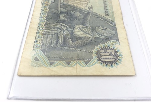 Umlauf 1978 Griechisch Griechenland 50 Drachmen Banknote O5M826195 Poseidon Geld - Bild 5 von 8