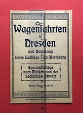 alter Reise Prospekt Wagenfahrten in DRESDEN und Umgebung um 1910 ( F19370