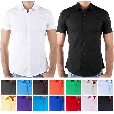 Redbridge Herren Hemd Hemden Freizeithemd Slim-Fit Kurzarmhemd Tailliert R-2156