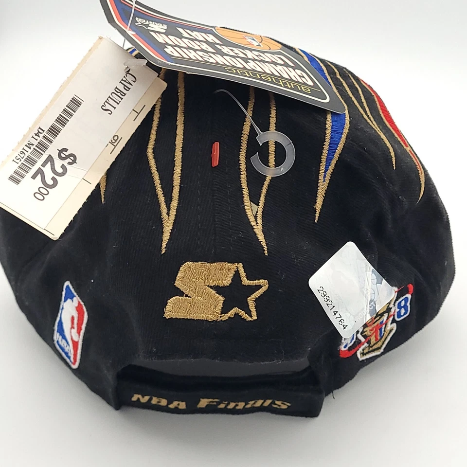 1998 Chicago Bulls Champions Hat NBA Finals Starter Locker Room Cap NWT Vtg New - Image 4 of 4