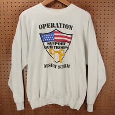 vtg raglan sweatshirt 2XL usa made 1991 desert storm soft thin 90s gulf war w