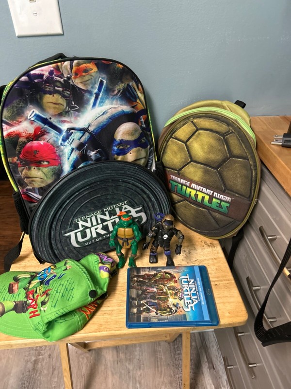 Ninja Turtles Bookbag, Hat, Dvd, 2 Turtles