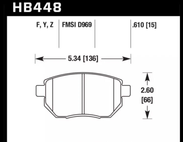 Pastilhas de freio Hawk Performance HPS High Street HB448F.610 para Maxima para FX35 FX45 - Imagem 2 de 4