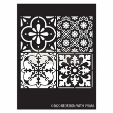 Coastal Tile - Redesign with Prima 8.5" x 9.6" Decor Stencil