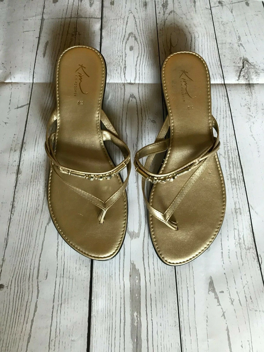 Kim Rogers Pretty Little Gold Sandals Size 8.5 eBay