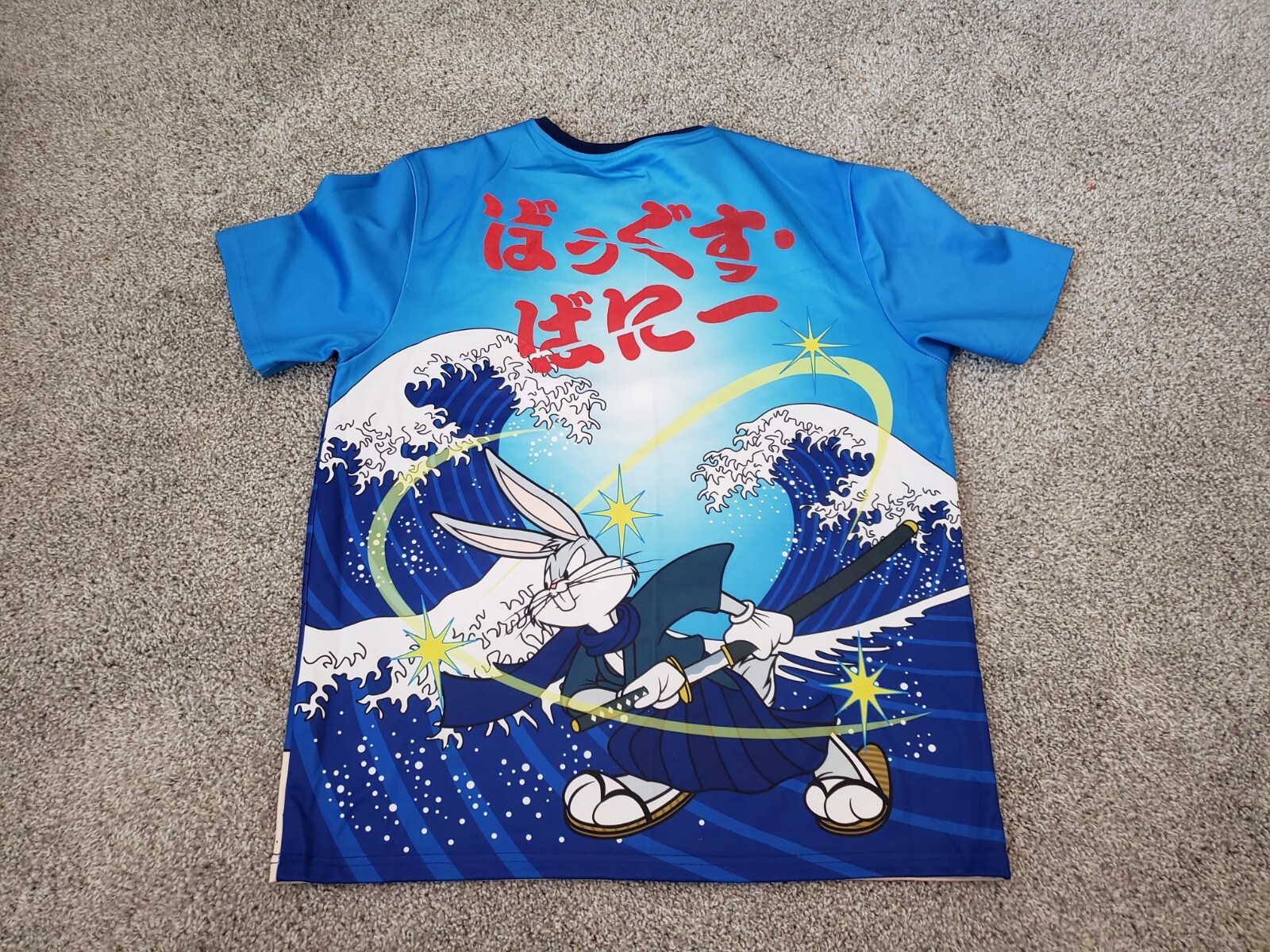 Bugs Bunny Japanese Samurai Looney Tunes Blue Polyest… Gem