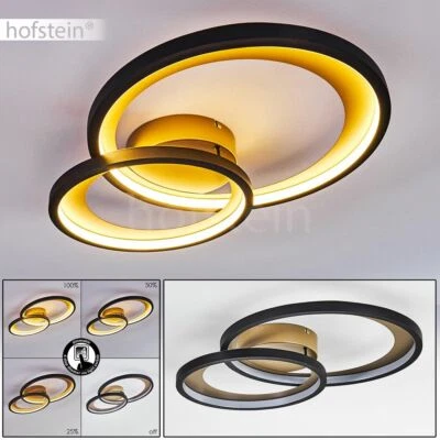 HOFSTEIN LED Wohn Schlaf Raum Beleuchtung dimmbare Flur Leuchte Decken Lampe schwarz/Gold