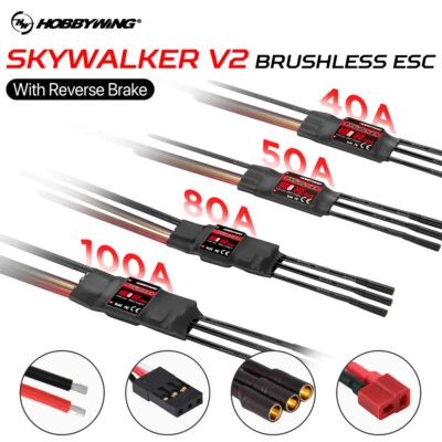 Hobbywing Skywalker 40A 50A 80A 100A V2 Brushless ESC BEC For RC Fixed Wing