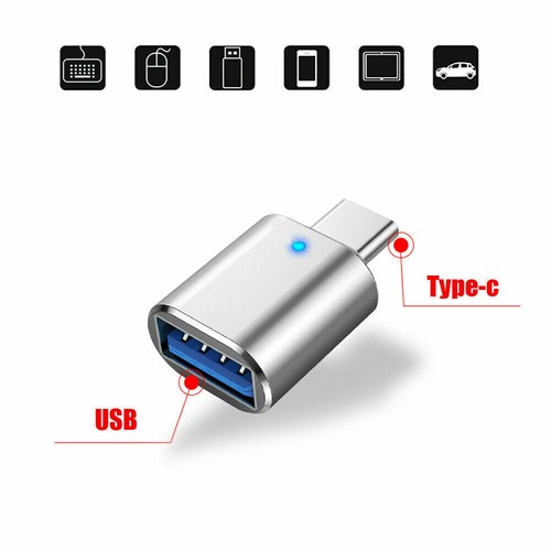USB-C LED 3.1 Male to USB A Female Adapter Converter OTG Type C Android Phone - Photo 8 sur 14