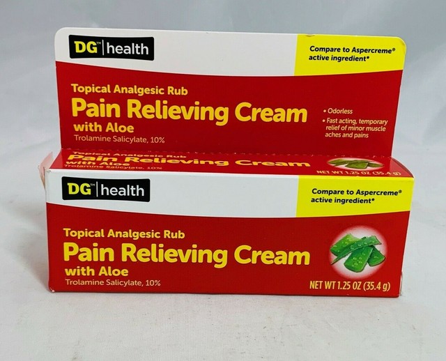 DG Health Pain Relieving Relief Cream With Aloe Fact Actin Topical