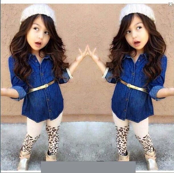 Baby girl top denim leggings