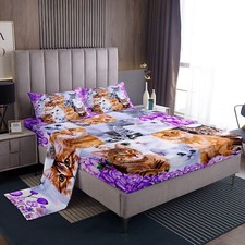 Cute Cat Bed Sheets Pet Funny Cats Toddler Sheet Set for Kids Boys Girls Love...