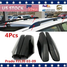 Black Roof Rails Rack End Cover Shell 4pcs For Toyota Prado Fj120 2003-2009 Lr