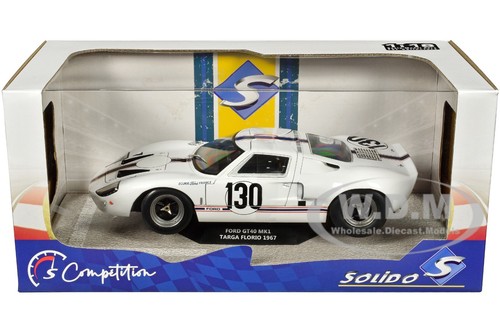 FORD GT40 MK1 #130 "TARGA FLORIO" (1967) 1/18 DIECAST MODEL BY SOLIDO S1803009 - Bild 9 von 9