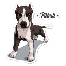 Pitbull Dog Puppy Vinyl Decal Sticker Indoor Outdoor 3 Sizes 8943
