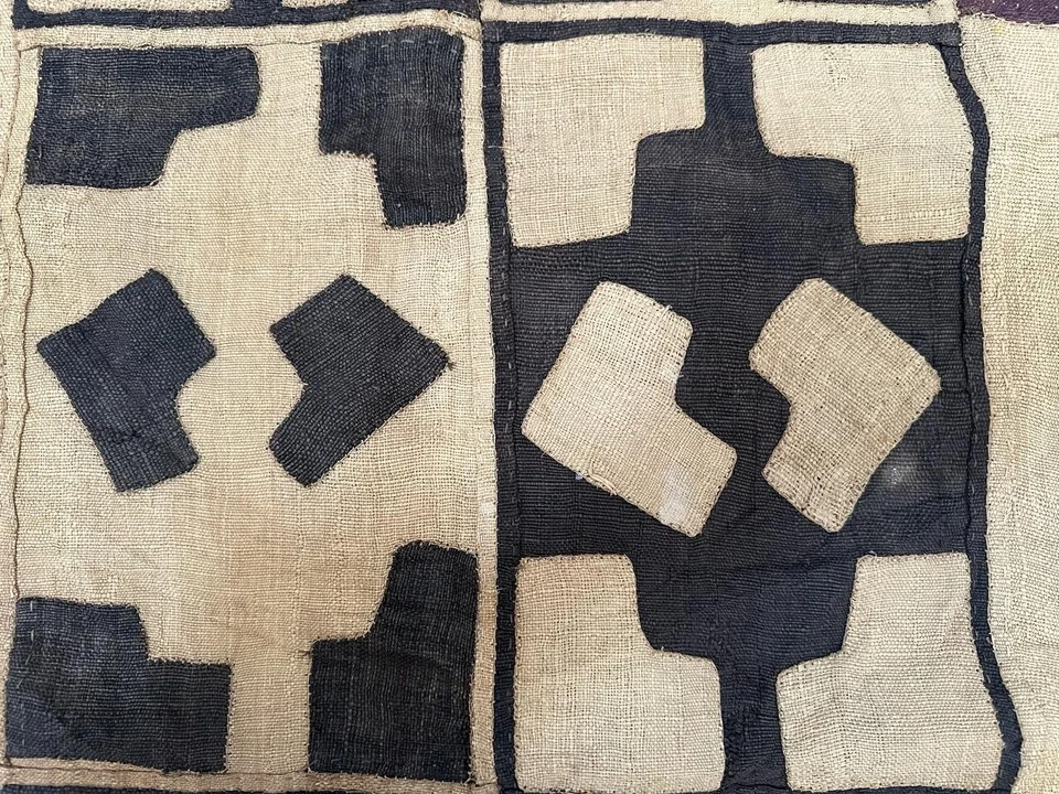 Panel textil rafia cosido a mano tela africana Cuban vintage 107 x 57 cm Foto 3 de 4