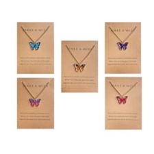 Cute Butterfly Pendant Necklace Set For Women Teen Girls,4/5 PCS 5PCS