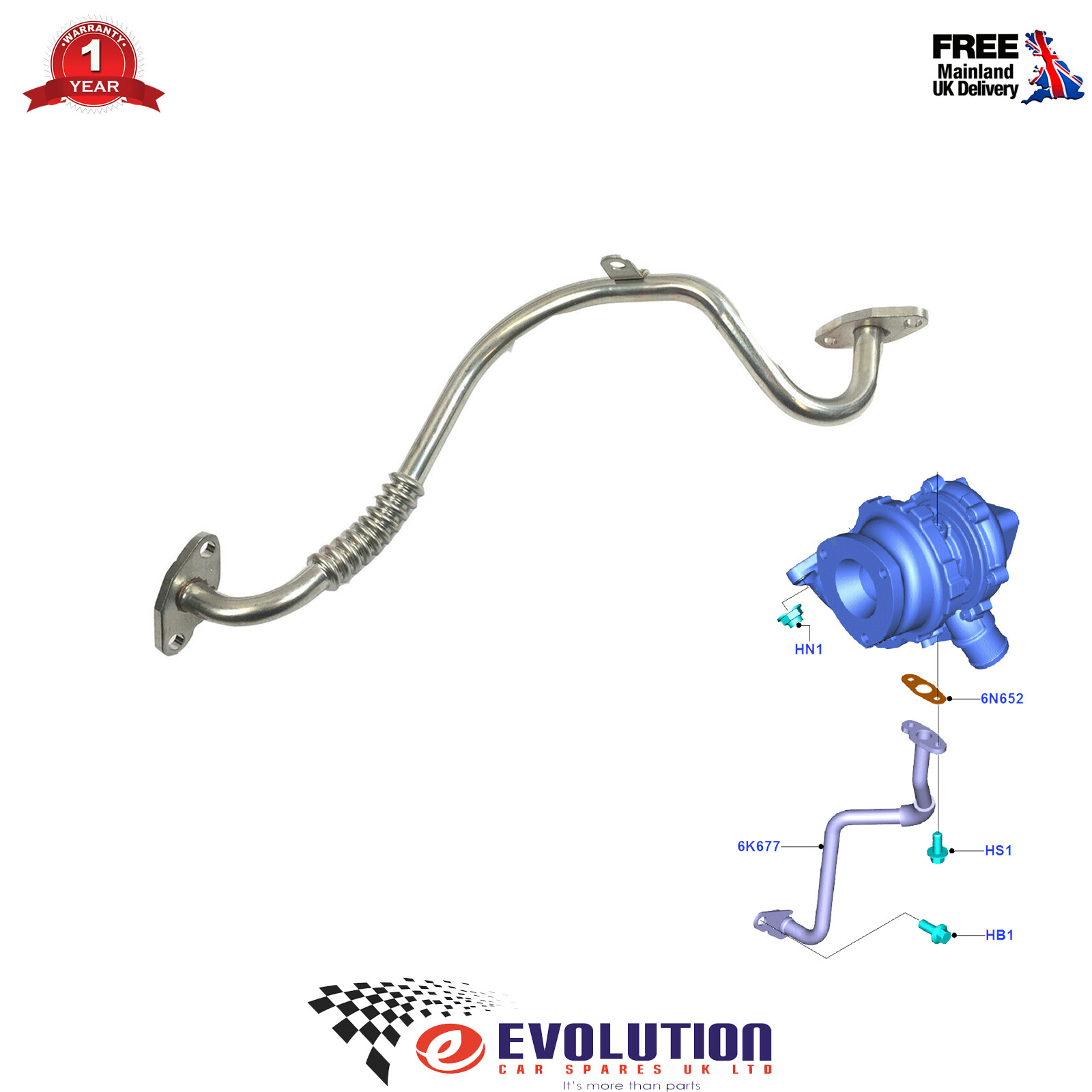 Turbocharger Oil Return Pipe Gasket Ford TRANSIT Mk7 2.4 Diesel 06 